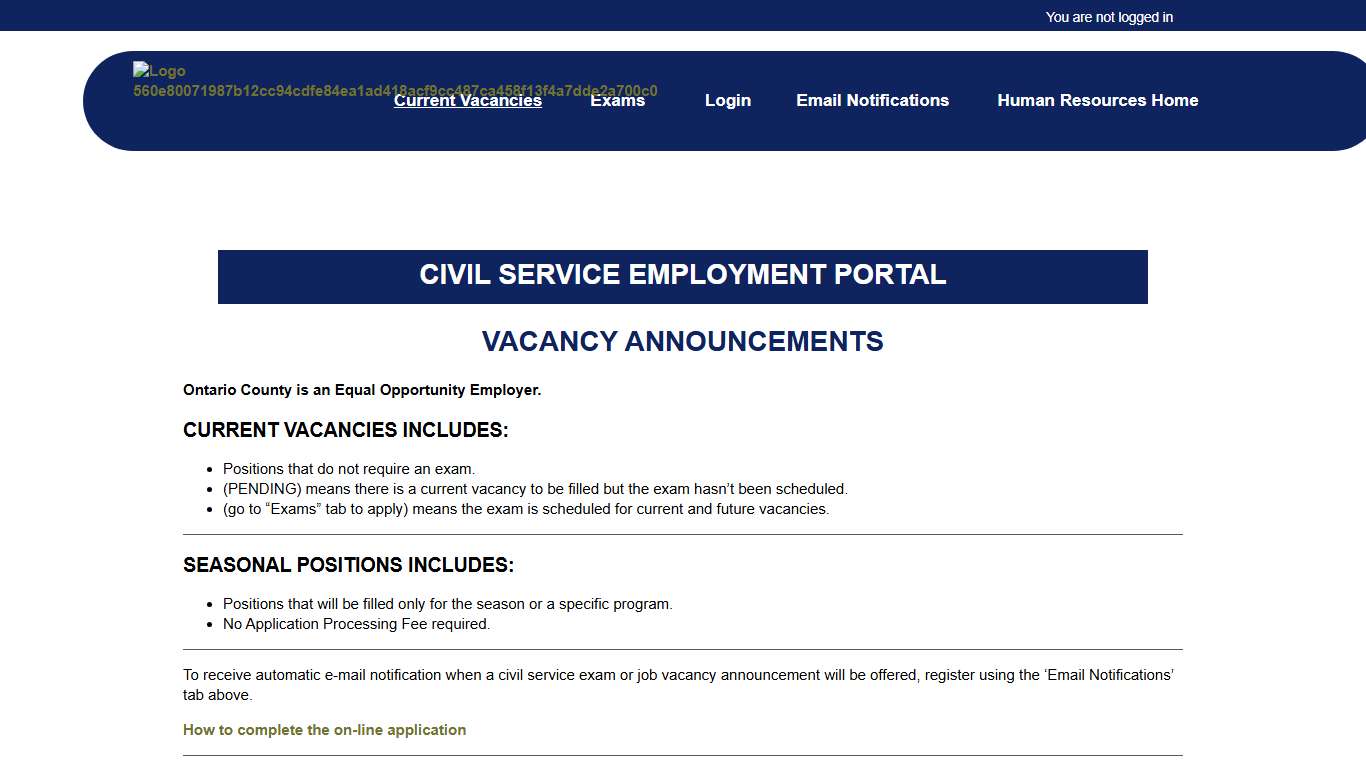 Ontario County Civil Service Employment Portal